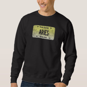 Sweatshirt Funny Nj State Vanity Licence Plate Aries