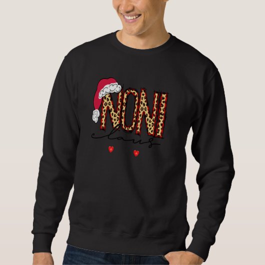 Sweatshirt Funny Noni Claus Snowflake Leopard Christmas Pul (Devant)