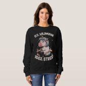 Sweatshirt Funny Not Human Just Stressed Unicorn Burn Rainbow (Devant entier)
