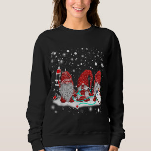 Sweatshirt Funny Nurse Gnomes Père Noël Christmas Light Nurse