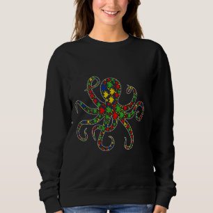 Sweatshirt Funny Octopus Animaux Puzzle Pièces Autisme Connai
