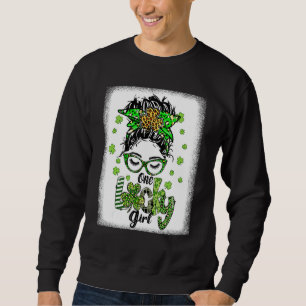 Sweatshirt Funny One Lucky Girl Irish Tee Saint Patrick Day M