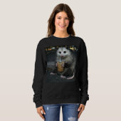 Sweatshirt Funny opossum Drinking  Coffee Shirt Cute Animal (Devant entier)