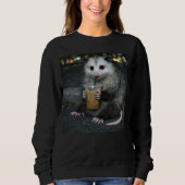 Sweatshirt Funny opossum Drinking  Coffee Shirt Cute Animal (Devant)