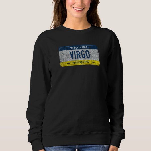 Sweatshirt Funny Pa State Vanity Plaque de licence Virgo (Devant)