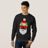 Sweatshirt Funny Père Noël avec lunettes de soleil de Noël (Devant entier)