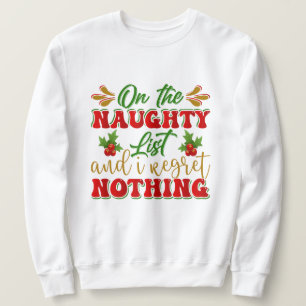 Sweatshirt Funny Père Noël liste de mots art unisex adultes