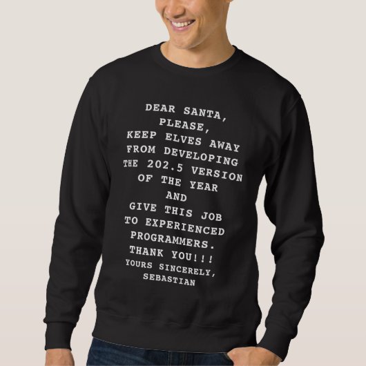 Sweatshirt Funny Personnalisé Noël 2024 Programmer (Devant)
