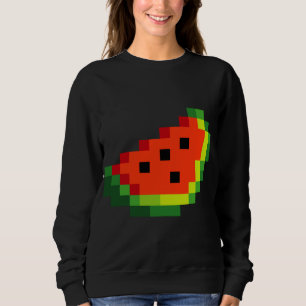 Sweatshirt Funny Pixel Watermelon - Retro 8 - Bit Arcade Game