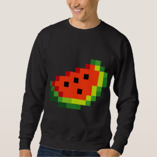 Sweatshirt Funny Pixel Watermelon - Retro 8 - Bit Arcade Game