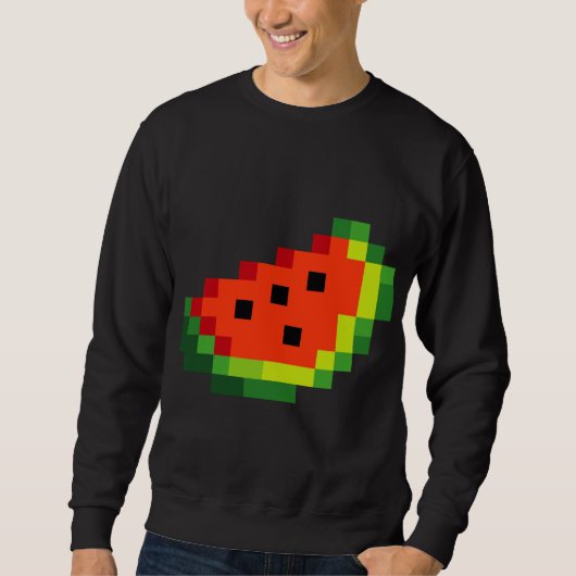 Sweatshirt Funny Pixel Watermelon - Retro 8 - Bit Arcade Game (Devant)