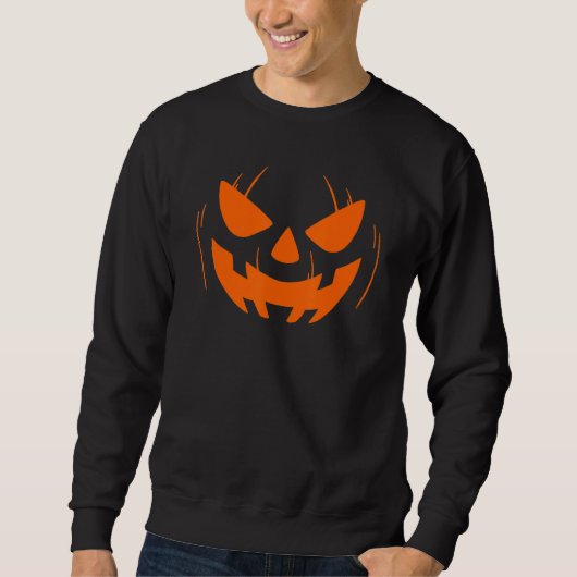 Sweatshirt Funny Pumkin Face Orange Effrayant Halloween Jack  (Devant)