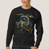 Sweatshirt Funny Raccoon Drinking Iced Coffee — Cute Animal  (Devant)