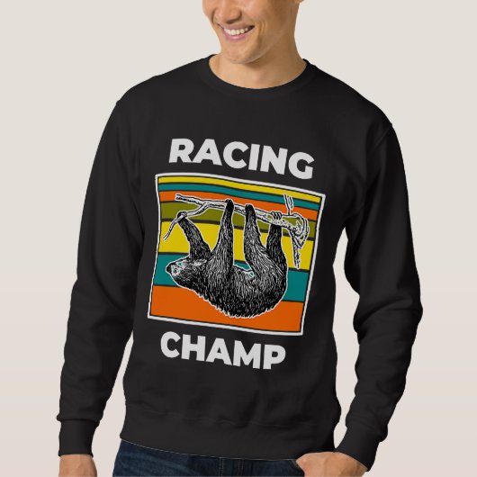 Sweatshirt Funny Racing Champ Sloth (Devant)