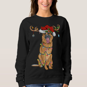 Sweatshirt Funny Reindeer Santa Hat Berger allemand Noël