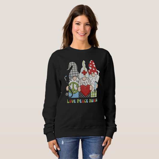 Sweatshirt Funny Retro Gnome Nurse (Devant entier)