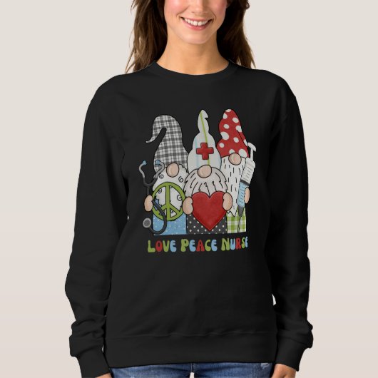Sweatshirt Funny Retro Gnome Nurse (Devant)