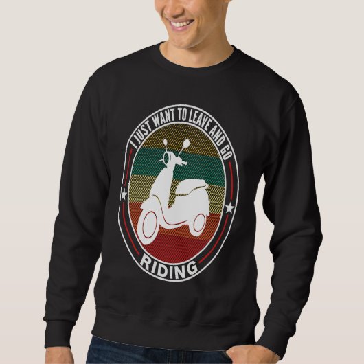 Sweatshirt Funny Retro Moped Scooter Enthusiast Motorcycle Ri (Devant)