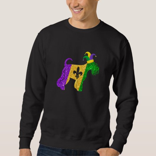 Sweatshirt Funny Schnauzer Dog Lover Cute Mardi Gras Carnival (Devant)