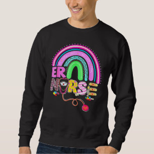 Sweatshirt Funny School Nurse Bunny Nursing Rainbow Easter Ch