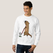 Sweatshirt Funny Sea Otter Jouer Golf (Devant entier)