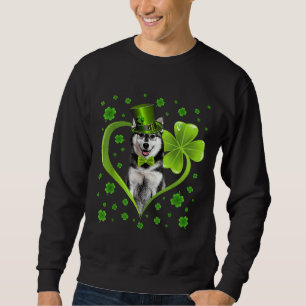 Sweatshirt Funny Shamrock chiot Siberian Husky Chien St Patro