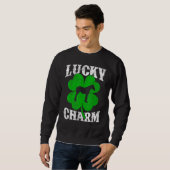 Sweatshirt Funny Shamrock Feuille Lucky Charm Mule St Patrick (Devant entier)