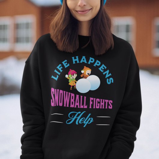 Sweatshirt Funny Snowball combat hiver