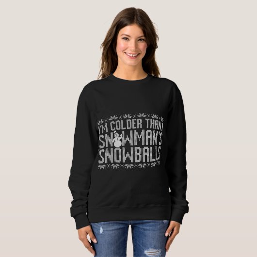 Sweatshirt Funny Snowman Ugly Christmas Sweater Party (Devant entier)