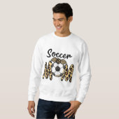 Sweatshirt Funny Soccer Maman Empreinte de léopard avec un ar (Devant entier)