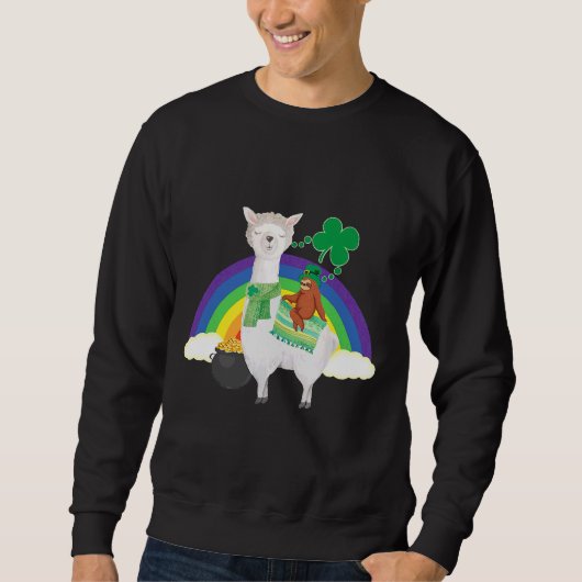 Sweatshirt Funny St Patrick S Day Lucky Sloth (Devant)