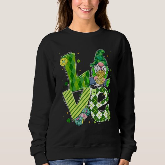 Sweatshirt Funny St Patrick S Day Tricot Gnomes Seamstress (Devant)
