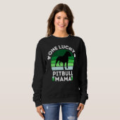 Sweatshirt Funny St Patrick's Day One Lucky Pitbull Mama Pitb (Devant entier)