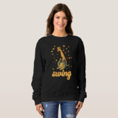 Sweatshirt Funny swinging giraffe for a the swing and giraffe (Devant entier)