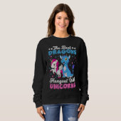 Sweatshirt Funny  The Best Dragons Hangout With Unicorns (Devant entier)