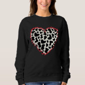 Sweatshirt Funny three Hearts Cow Pattern for Cow Lover-valen (Devant)