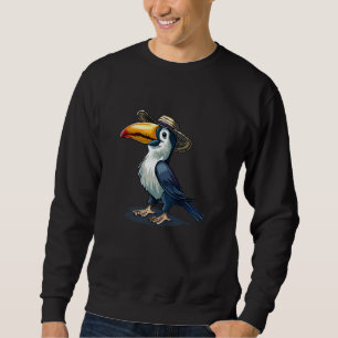 Sweatshirt Funny Toucan avec Casquette de plage pour oiseaux