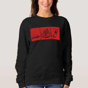 Sweatshirt Funny Triathlon course à vélo de natation Hommes F
