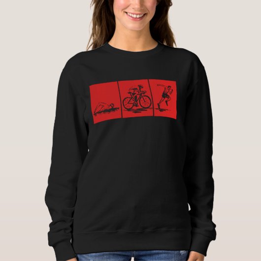 Sweatshirt Funny Triathlon course à vélo de natation Hommes F (Devant)