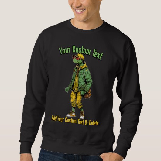 Sweatshirt Funny Turtle Stylet Animal Mode (Devant)