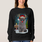 Sweatshirt Funny Ugly Sweater Cat Reindeer Pôle Nord Christy (Devant)