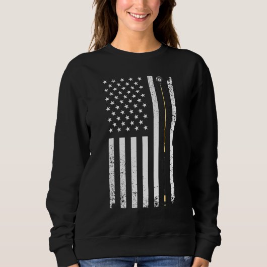 Sweatshirt Funny US Flag Billiards Design For Men Women Billi (Devant)