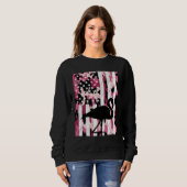 Sweatshirt Funny Vintage Pink Flamingo Camo American Distress (Devant entier)