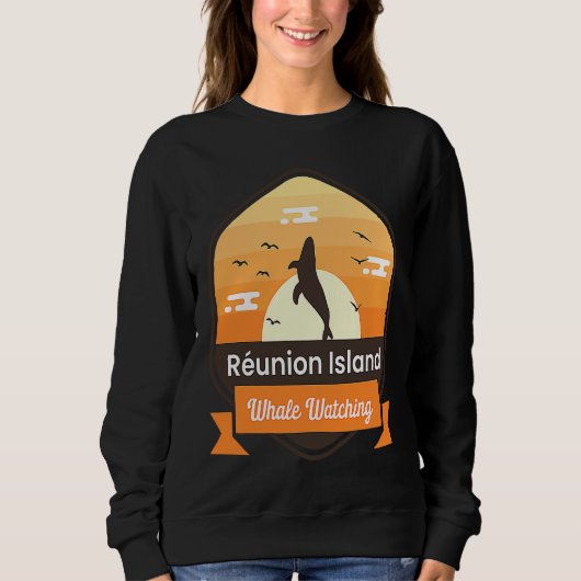 Sweatshirt Funny Whale Watching Réunion Island Ocean Marine B (Devant)