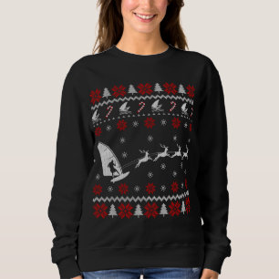 Sweatshirt Funny Windsurfing Reindeer laide doux de Noël