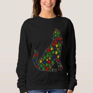 Sweatshirt Funny Wolf Animaux Puzzle Pièces Sensibilisation s