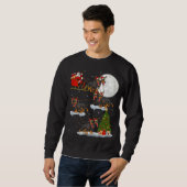 Sweatshirt Funny Xmas Lighting Tree Père Noël équitation Dobe (Devant entier)