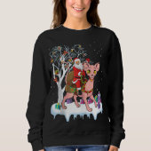 Sweatshirt Funny Xmas Lighting Tree Père Noël Riding Sphynx C (Devant)
