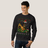 Sweatshirt Funny Xmas Lighting Tree Père Noël Ugly Forklift C (Devant entier)