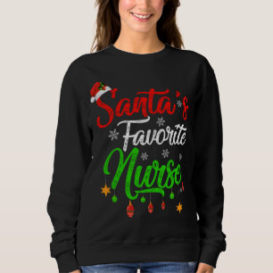 Sweatshirt Funny Xmas Père Noël Favori Nurse Noël